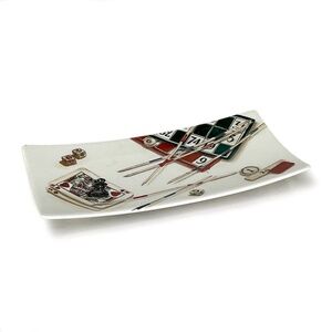 Vintage Gien "Jeux" Small Cheese Tray